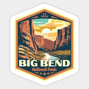 Big Bend National Park Vintage WPA Style National Parks Art Sticker